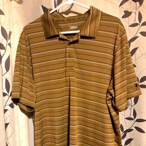 Under Armour Men’s Polo-Brown/Stripes XL